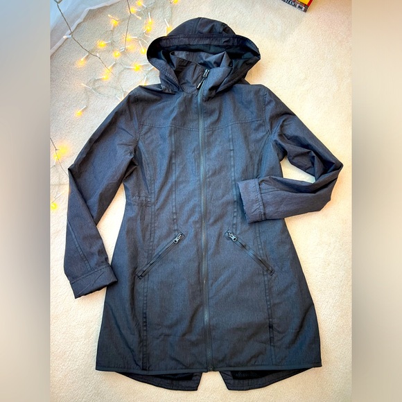 Anthropologie Jackets & Blazers - BNWT Mondetta Grey Hooded Adjustable Asymmetric Fitted Wind Rain Coat